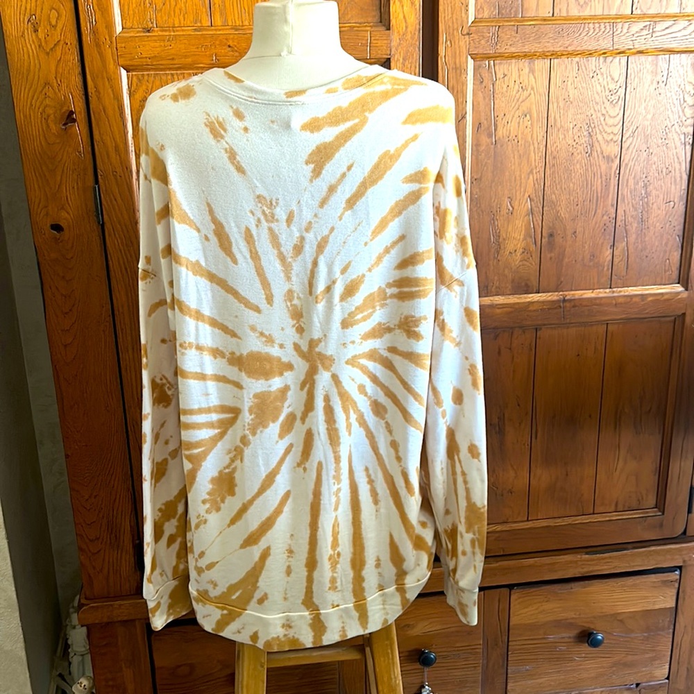 MY STORY Tie Dye Gold & Cream Lightweight SWEATSHIRT🌻Gently worn size MEDIUM😊 - Picture 3 of 6